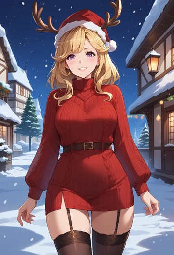 granblue_fantasy,cagliostro_(granblue_fantasy),sweater,stockings,Thigh garters  - AI generated anime art