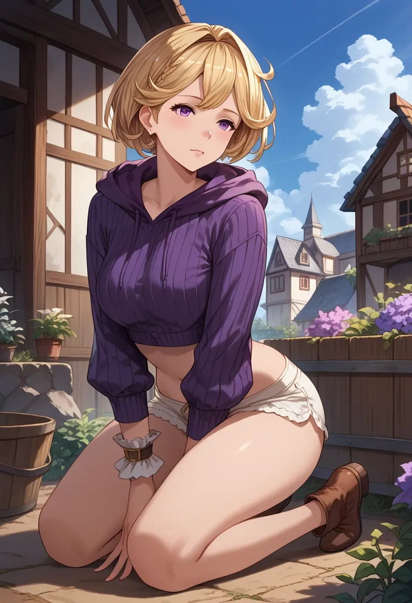 granblue_fantasy,cagliostro_(granblue_fantasy),hoodie,cropped,high-waisted joggers  - 