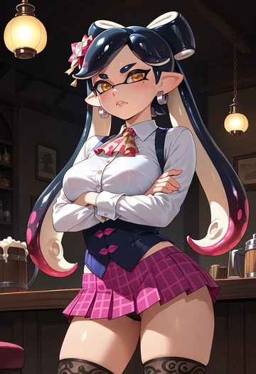 splatoon_(series),callie_(splatoon),mini skirt, stockings  - AI generated anime art