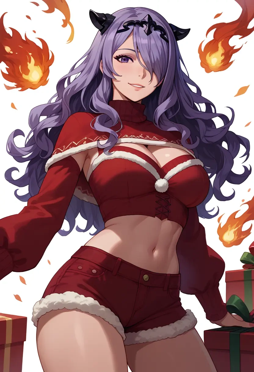 fire_emblem,camilla_(fire_emblem),Christmas,red velvet shorts,turtleneck sweater  - 