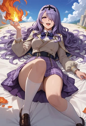 fire_emblem,camilla_(fire_emblem),spring,student uniform,blazer  - AI generated anime art