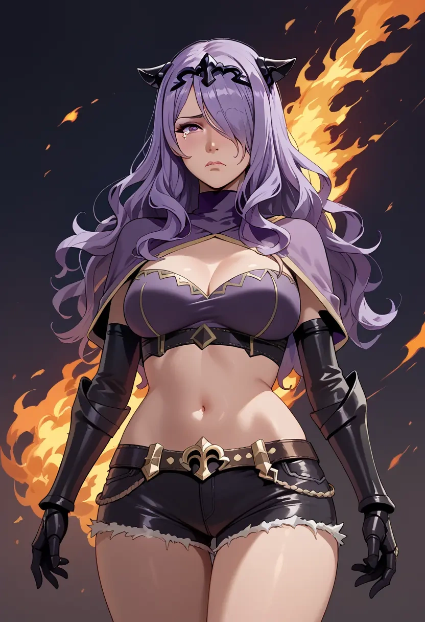 fire_emblem,camilla_(fire_emblem),leather,shorts,crop top  - 