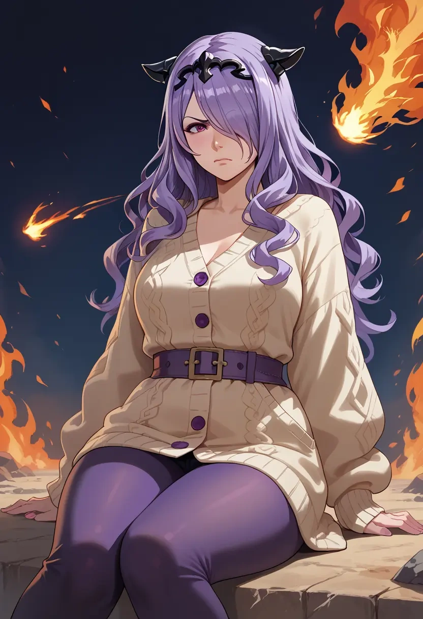 fire_emblem,camilla_(fire_emblem),cardigan,oversized,wide-leg pants  - 