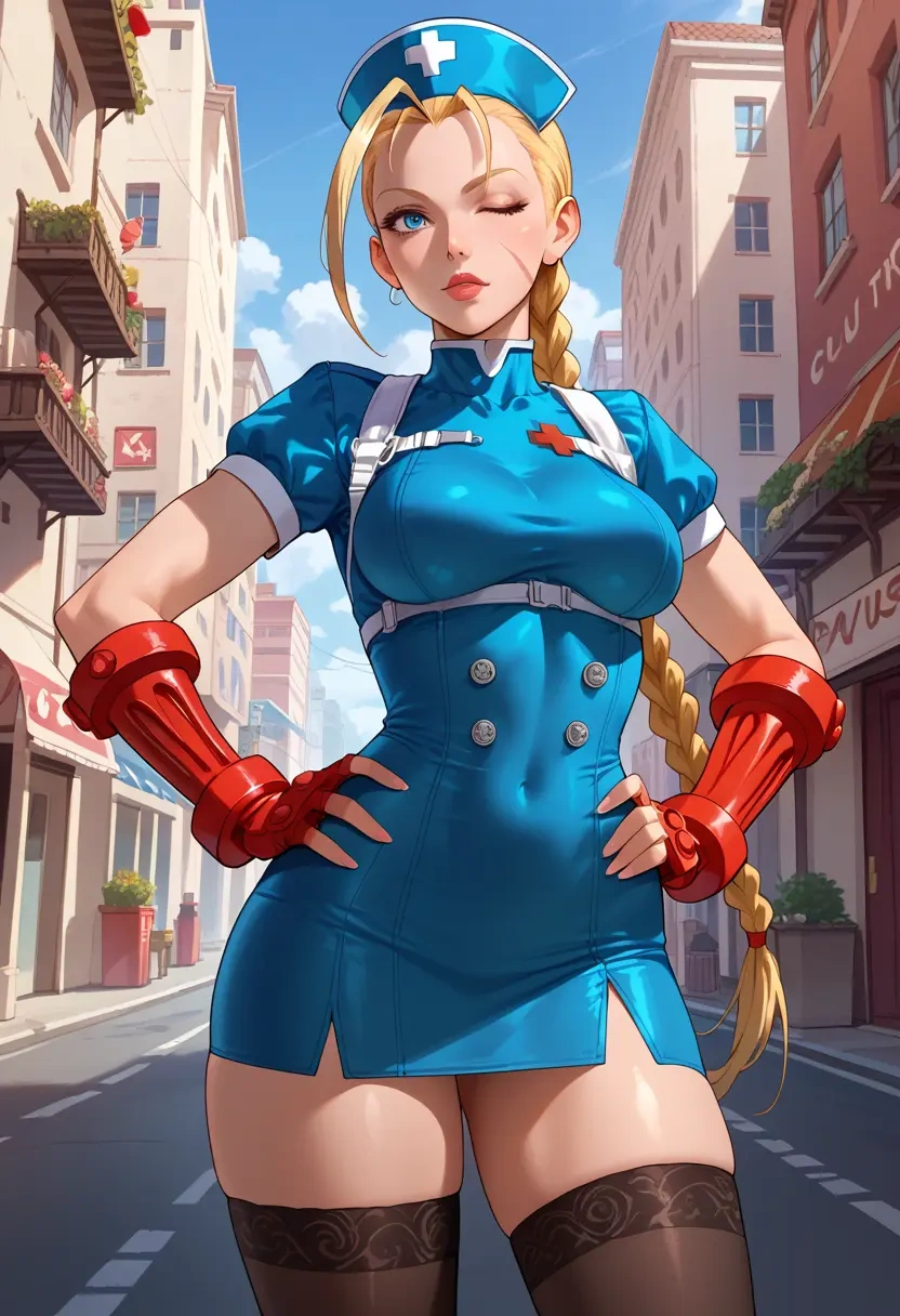 street_fighter,cammy_white,nurse pantyhose,mini skirt, sexy  - 