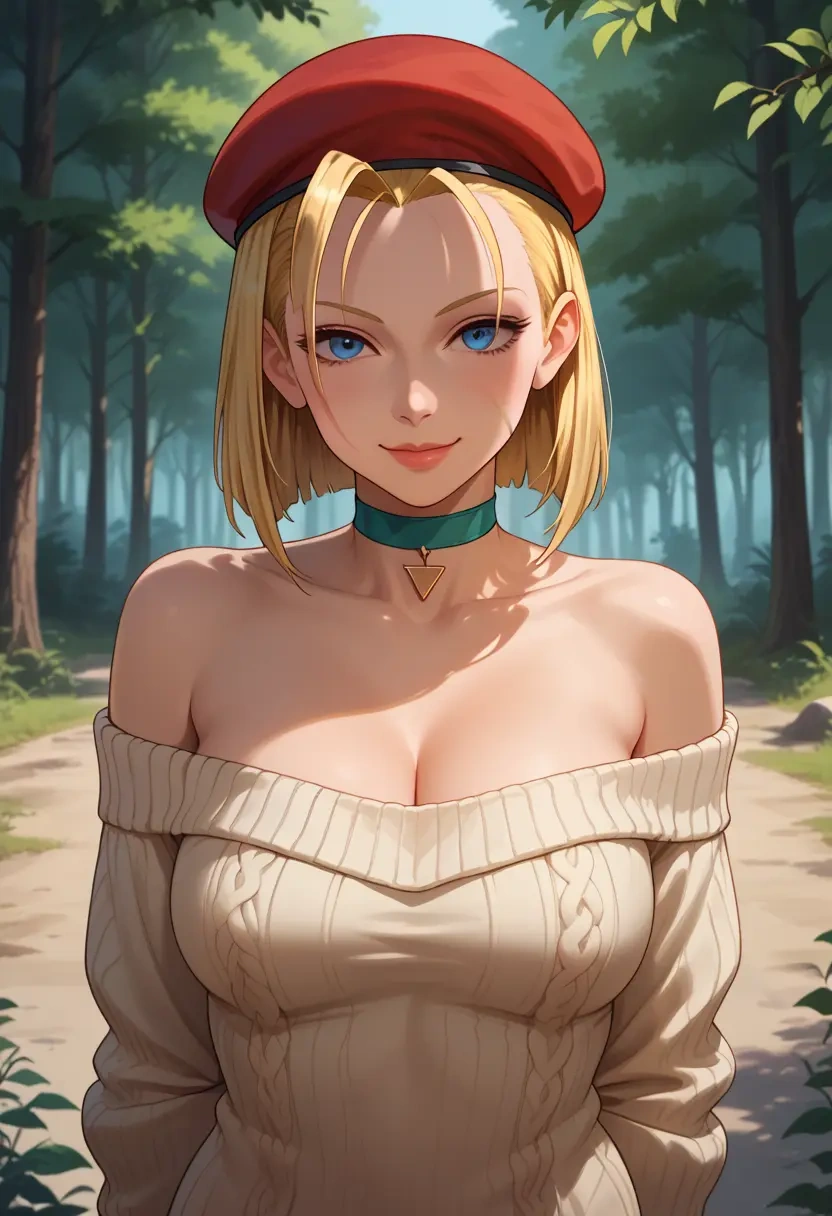 street_fighter,cammy_white,orange,sweater,choker  - 