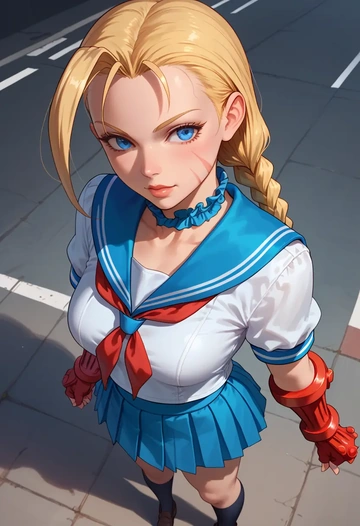 street_fighter,cammy_white,sailor, uniform  - AI generated anime art