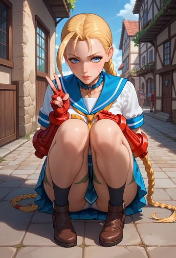 street_fighter,cammy_white,sailor, uniform  - AI generated anime art