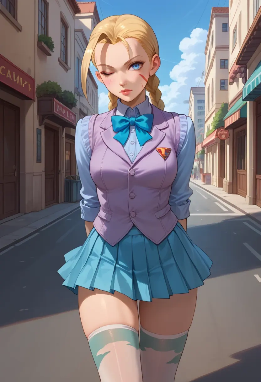 street_fighter,cammy_white,spring,student uniform,vest  - 