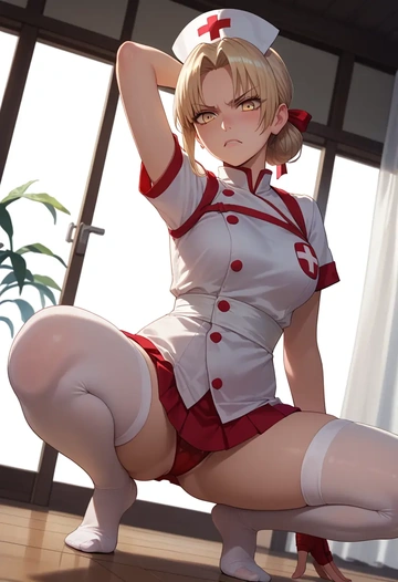 fate_(series),caren_hortensia,nurse,stockings,sexy,panties  - AI generated anime art