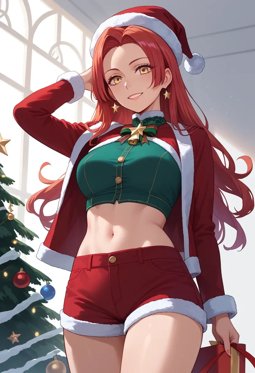 fate_(series),caren_hortensia,Christmas,red velvet shorts  - 