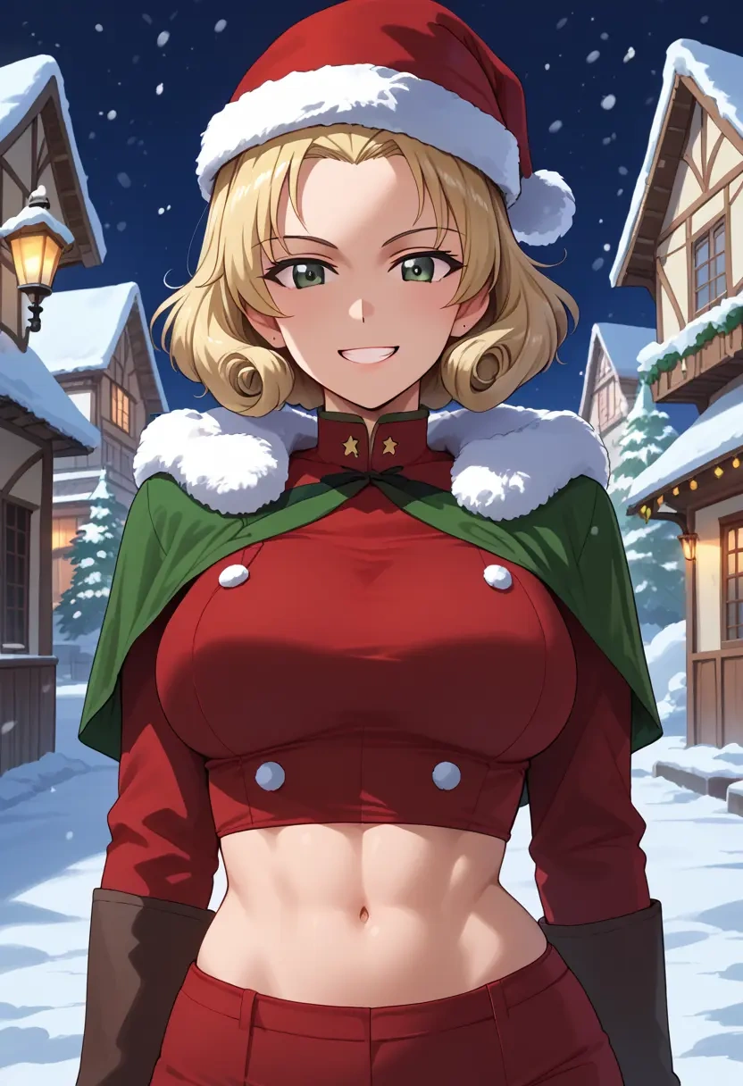 girls_und_panzer,carpaccio_(girls_und_panzer),Christmas,dress  - 