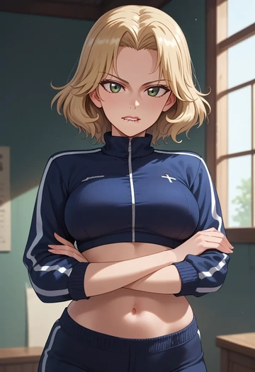 girls_und_panzer,carpaccio_(girls_und_panzer),athletic,track suit  - AI generated anime art