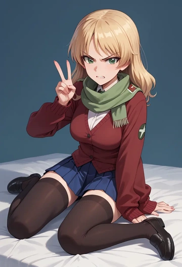 girls_und_panzer,carpaccio_(girls_und_panzer),winter,student uniform,cardigan  - AI generated anime art