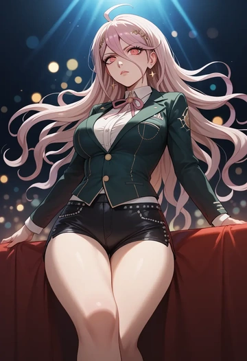 danganronpa_(series),celestia_ludenberg,leather,shorts  - AI generated anime art