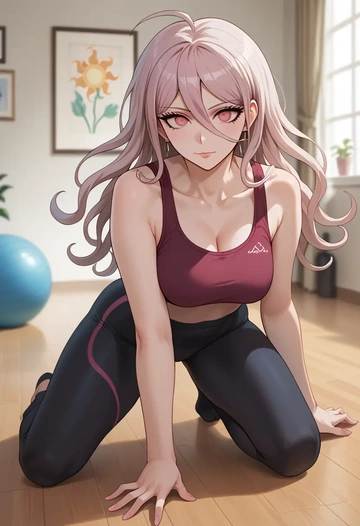 danganronpa_(series),celestia_ludenberg,leggings,yoga  - AI generated anime art