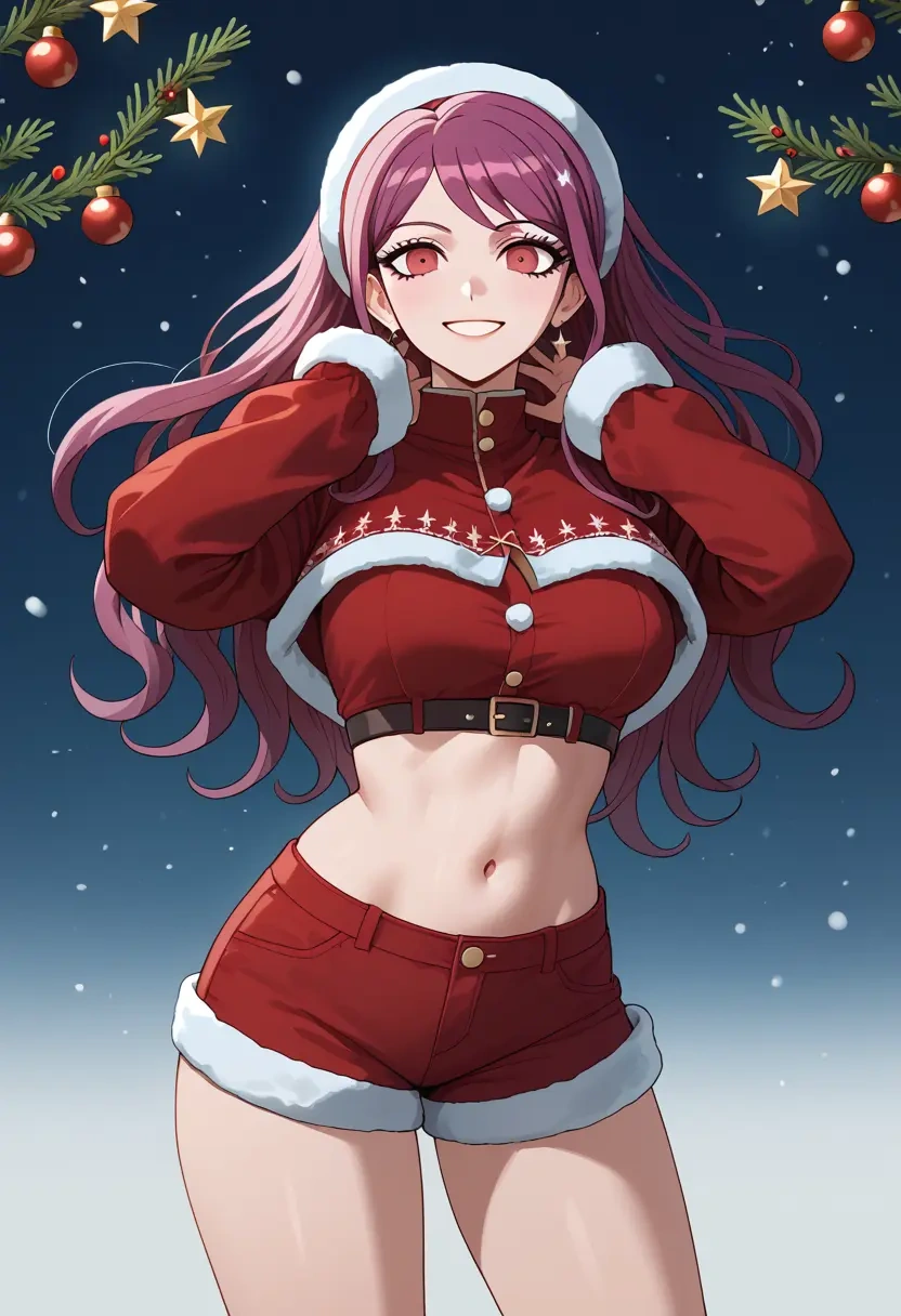 danganronpa_(series),celestia_ludenberg,Christmas,red velvet shorts  - 