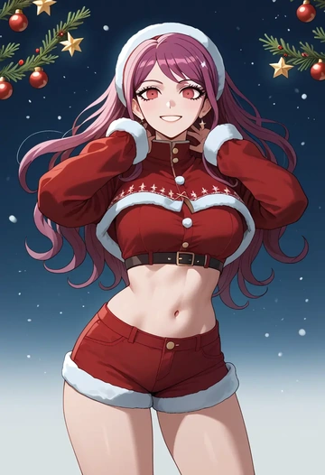 danganronpa_(series),celestia_ludenberg,Christmas,red velvet shorts  - AI generated anime art