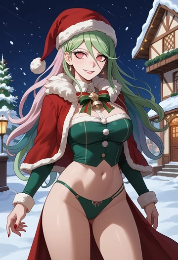 danganronpa_(series),celestia_ludenberg,Christmas,dress  - AI generated anime art