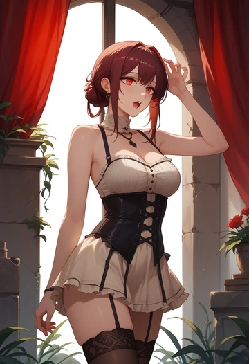 arknights,ceobe_(arknights),Victorian-era,stockings,sexy  - AI generated anime art