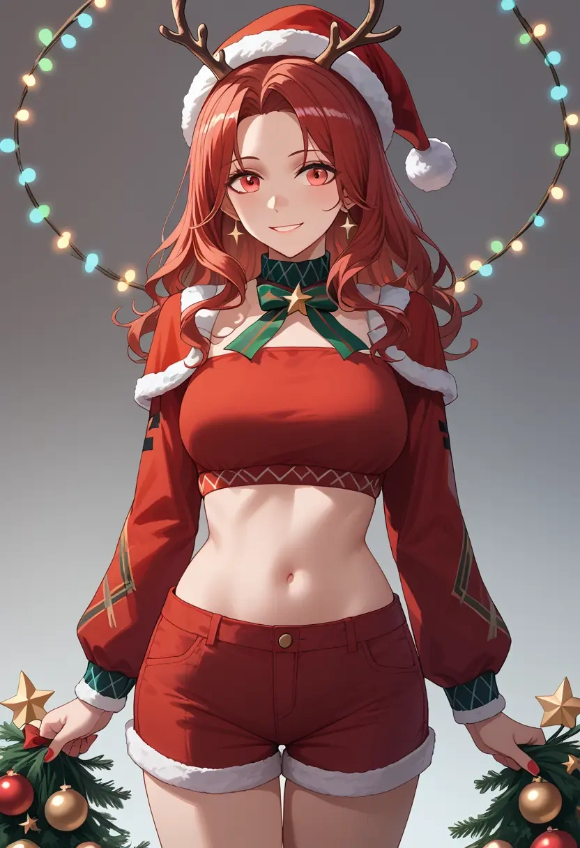 arknights,ceobe_(arknights),Christmas,red velvet shorts  - 