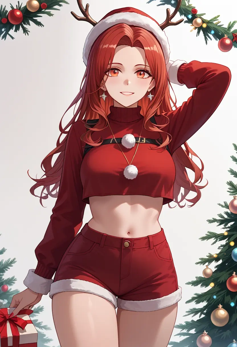 arknights,ceobe_(arknights),Christmas,red velvet shorts  - 