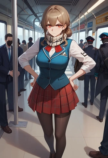 arknights,ceobe_(arknights),winter,student uniform,vest  - AI generated anime art