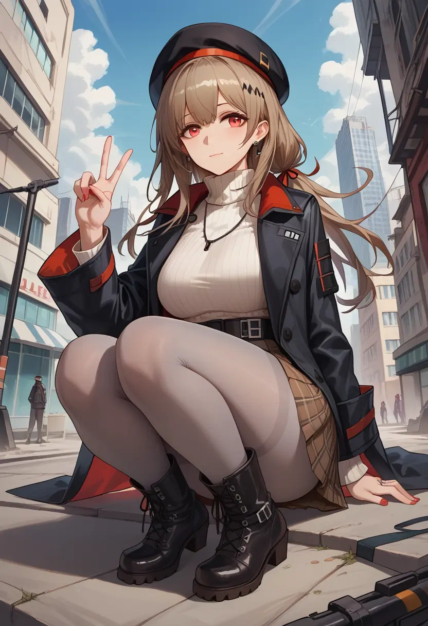 arknights,ceobe_(arknights),winter,student uniform,pea coat  - 