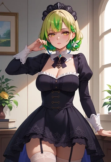 hololive,ceres_fauna,secretary, stockings  - AI generated anime art