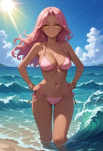 hololive,ceres_fauna,bikini  - AI generated anime art