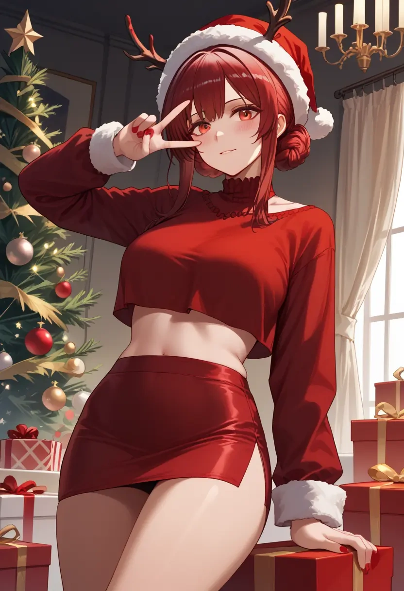 arknights,ch'en_(arknights),Christmas,skirt  - 