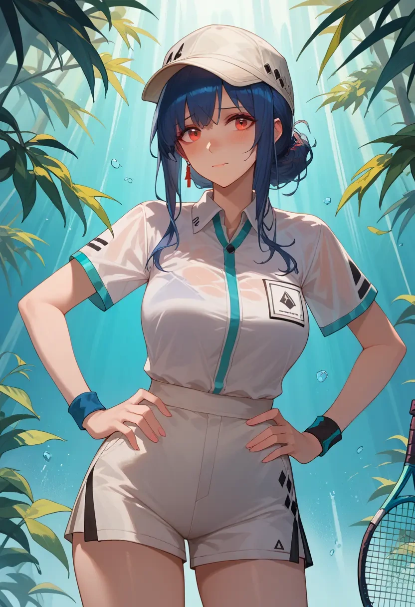 arknights,ch'en_(arknights),tennis polo,skort  - 