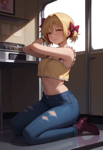 mahou_shoujo_madoka_magica,charlotte_(madoka_magica),crop top  - AI generated anime art