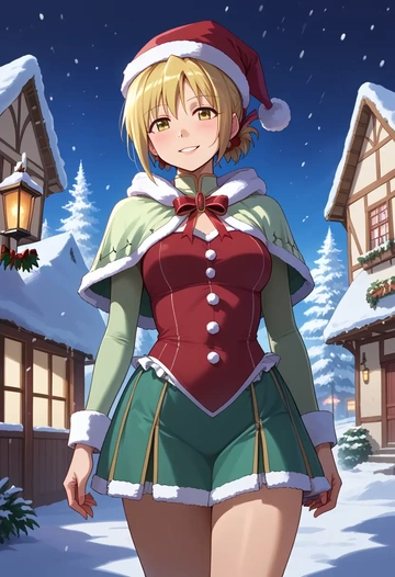 mahou_shoujo_madoka_magica,charlotte_(madoka_magica),Christmas,dress  - AI generated anime art