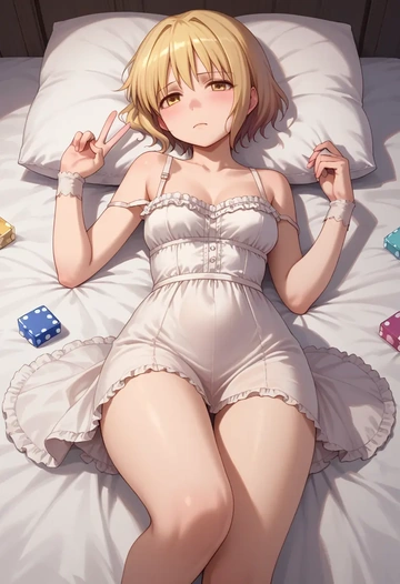 mahou_shoujo_madoka_magica,charlotte_(madoka_magica),silk slip dress  - AI generated anime art