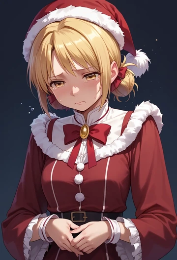 mahou_shoujo_madoka_magica,charlotte_(madoka_magica),Christmas,red velvet dress  - AI generated anime art