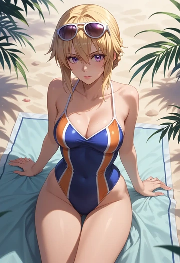 infinite_stratos,charlotte_dunois,swimsuit,sexy  - AI generated anime art