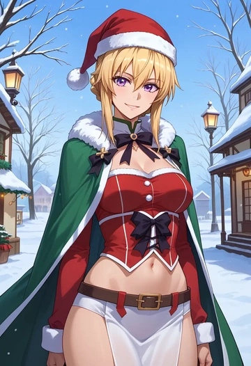 infinite_stratos,charlotte_dunois,Christmas,dress  - AI generated anime art