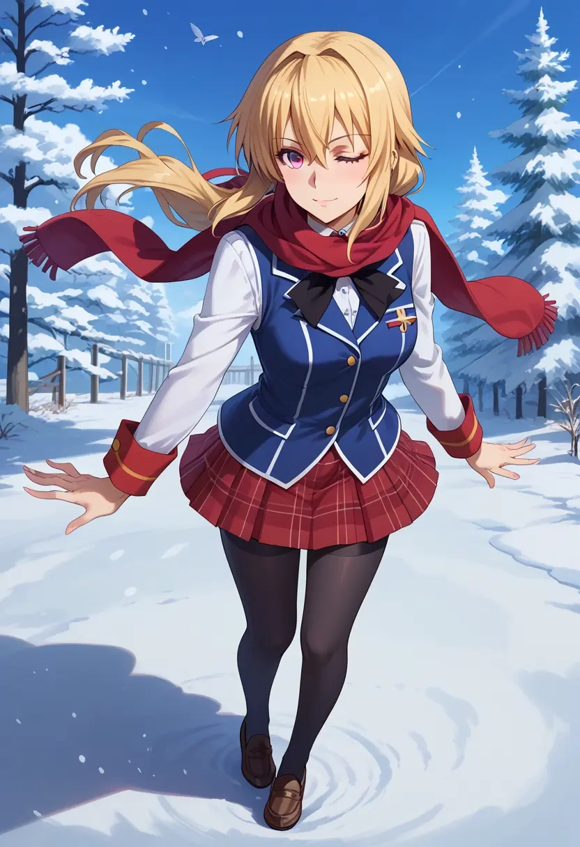 infinite_stratos,charlotte_dunois,winter,student uniform,vest  - 