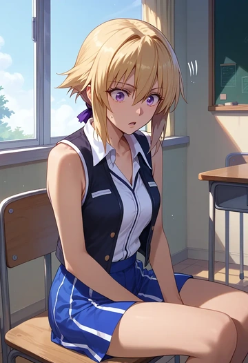 infinite_stratos,charlotte_dunois,sports vest,capri leggings  - AI generated anime art