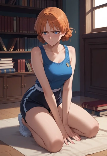 world_witches_series,charlotte_e._yeager,athletic,shorts,sexy  - AI generated anime art