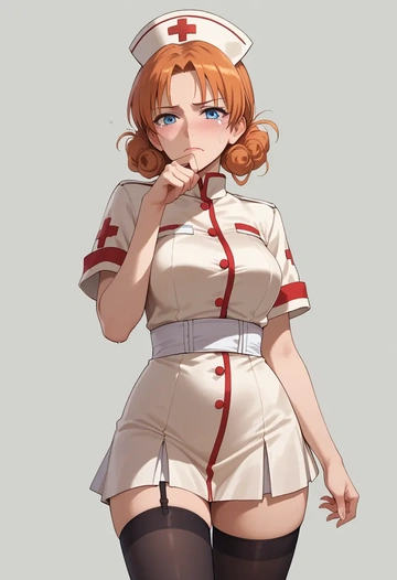 world_witches_series,charlotte_e._yeager,nurse pantyhose,mini skirt, sexy  - AI generated anime art