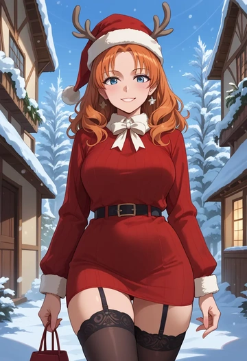 world_witches_series,charlotte_e._yeager,sweater,stockings,Thigh garters  - AI generated anime art