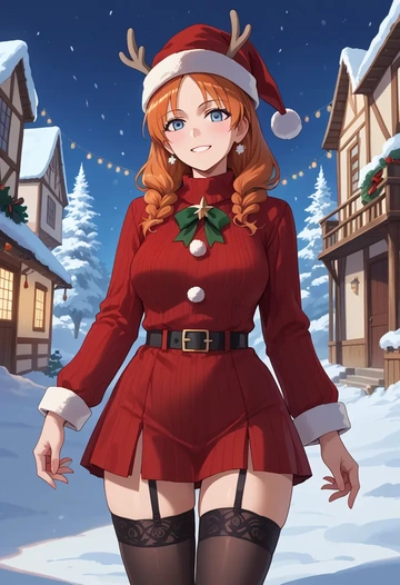 world_witches_series,charlotte_e._yeager,sweater,stockings,Thigh garters  - AI generated anime art