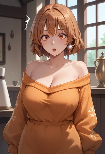 touhou,chen,orange,sweater  - AI generated anime art