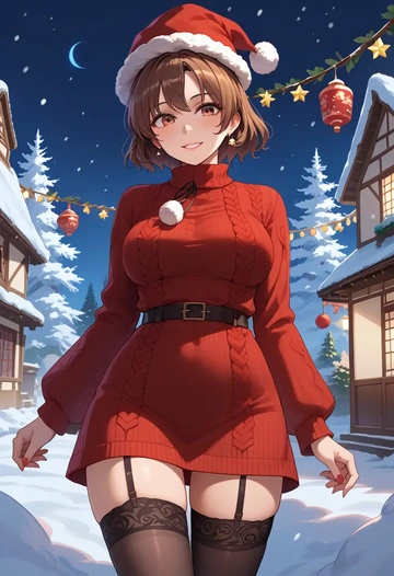 touhou,chen,sweater,stockings,Thigh garters  - AI generated anime art