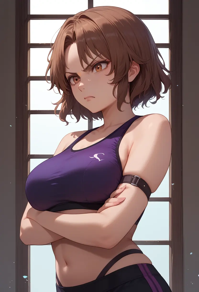 touhou,chen,sports bra,wide-leg joggers  - 