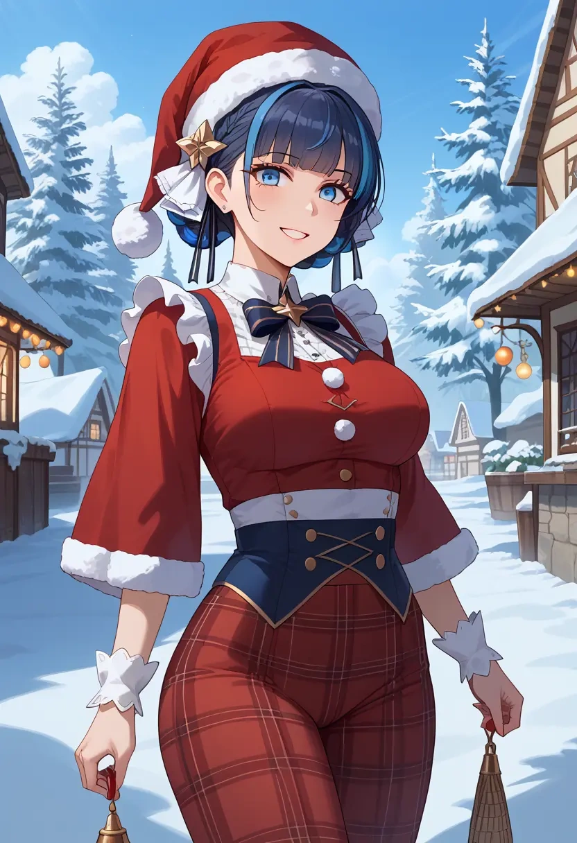 azur_lane,cheshire_(azur_lane),Christmas,plaid trousers  - 