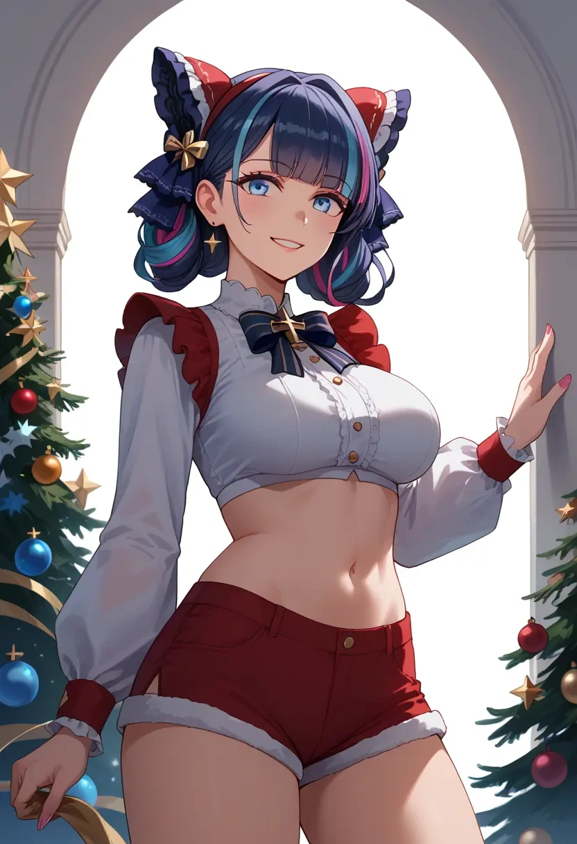 azur_lane,cheshire_(azur_lane),Christmas,red velvet shorts  - 