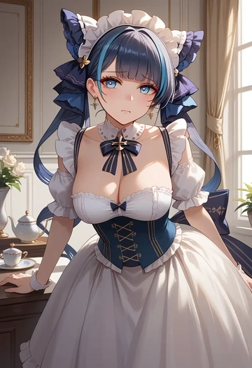 azur_lane,cheshire_(azur_lane),corset,bustier,long tulle skirt  - AI generated anime art