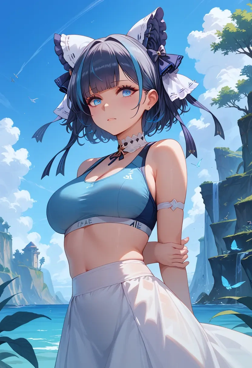 azur_lane,cheshire_(azur_lane),sports bra,wide-leg joggers  - 